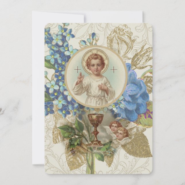Invitation traditionnelle catholique de première c (Devant)