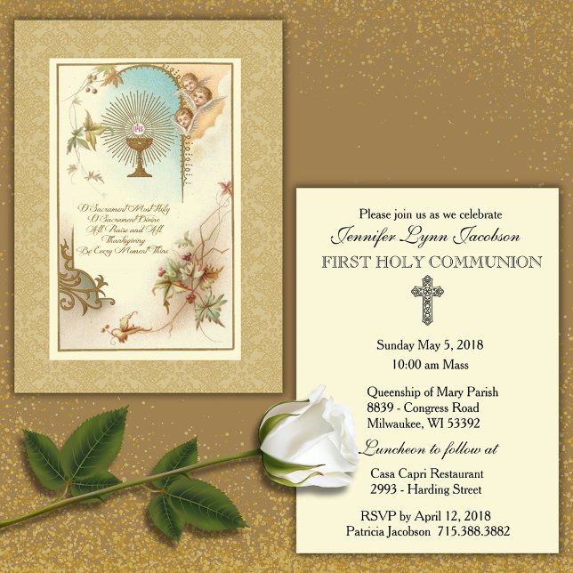 Invitation traditionnelle catholique vintage pour  (Créateur téléchargé)