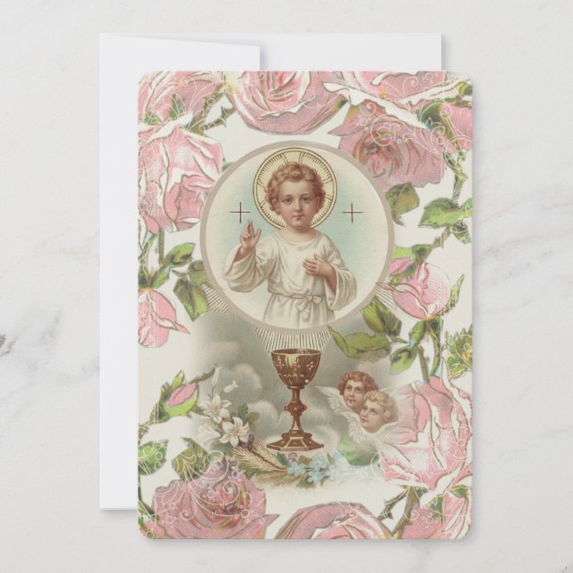 Invitation traditionnelle catholique vintage pour  (Devant)