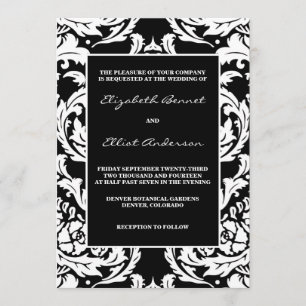 Invitation traditionnelle de damassé