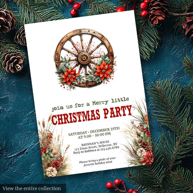Invitation traditionnelle de fête de Noël occident (Traditional Western Christmas party invitation

)