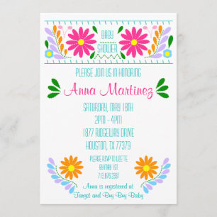 Invitation traditionnelle de fête mexicaine brodée
