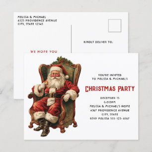 Invitation traditionnelle de Noël avec un Père Noë