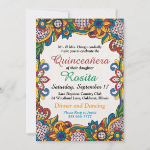 Invitation traditionnelle de Quinceanera de la fro