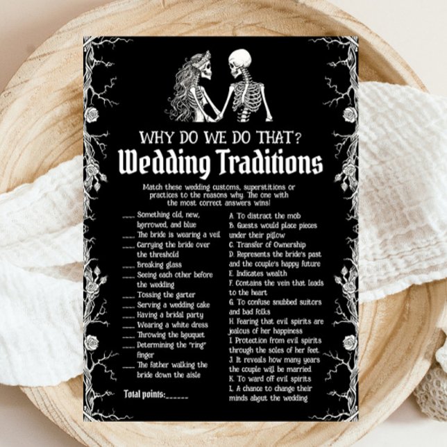 Invitation Traditions de mariage de squelette d'Halloween Jeu (Halloween Skeleton Wedding Traditions Bridal Game)