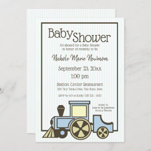 Invitation Train baby shower Choo Choo