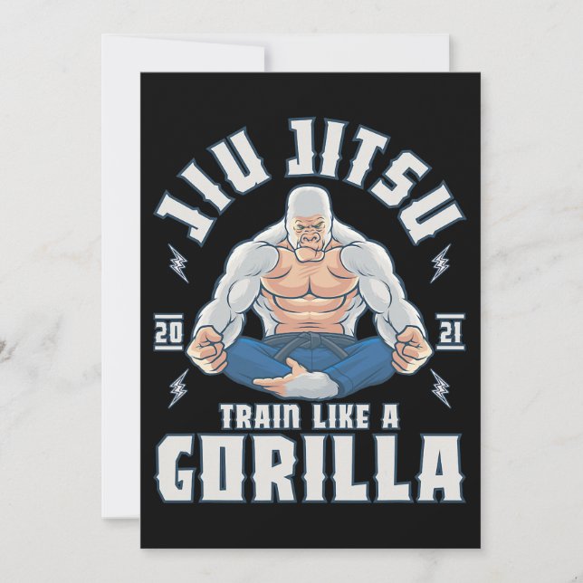 Invitation Train comme Gorilla BJJ Jiu Jitsu brésilien Jiu Ji (Devant)