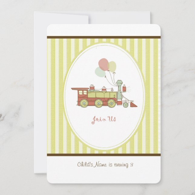Invitation Train d'anniversaire (Devant)