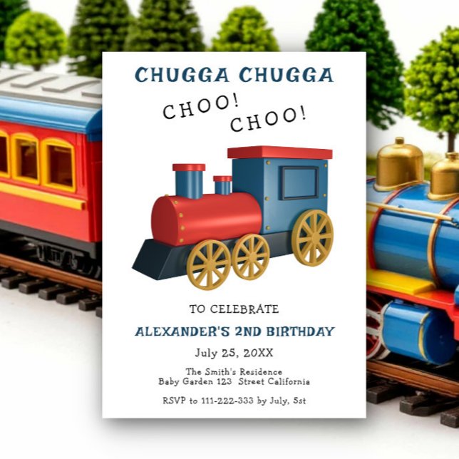 Invitation Train d'anniversaire Chugga Choo (Créateur téléchargé)