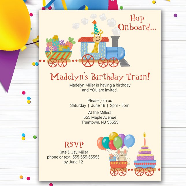 Invitation Train d'anniversaire enfant (Créateur téléchargé)