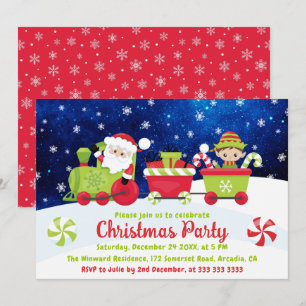 Invitation Train de Noël avec le Père Noël et ses Amis