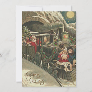 Invitation Train du Père Noël Holly Garland