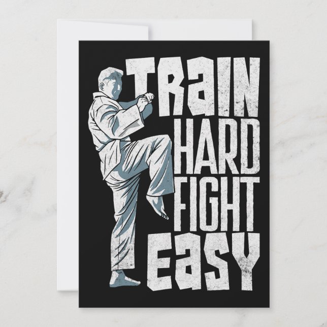 Invitation Train Hard Fight Easy Aikido Karate Jiu Jitsu (Devant)