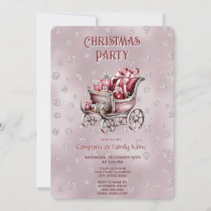 Invitation Traîneau de Noël avec fête de vacances de cadeaux