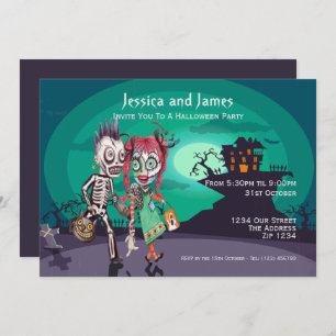 Invitation Trait ou traitement Halloween personnalisé