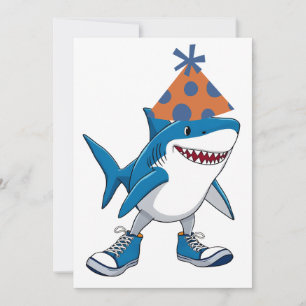 Invitation Tralalero Tralala Anniversaire Cartoon Requin