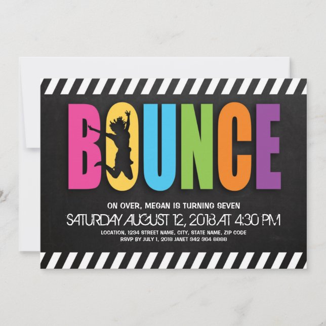 Invitation Trampoline Court Anniversaire de enfant Party (Devant)