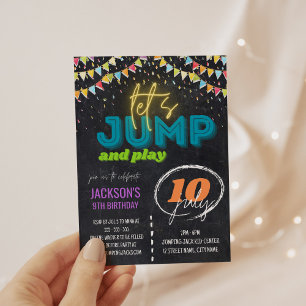Invitation Trampoline Park Anniversaire de enfant Party