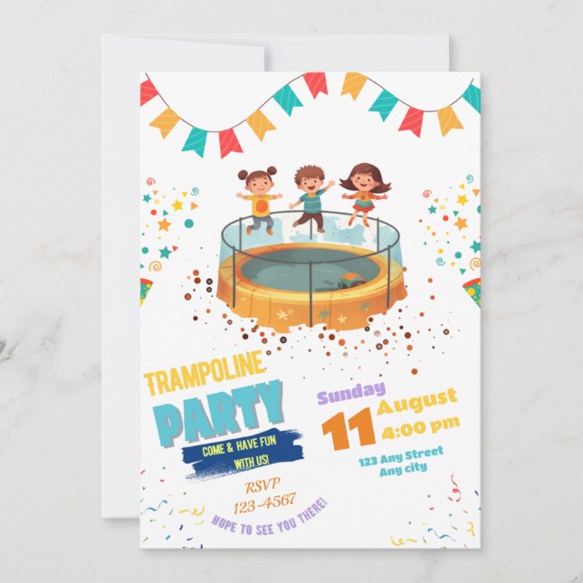 Invitation Trampoline Party Invitation, Jump & Bounce Party (Devant)