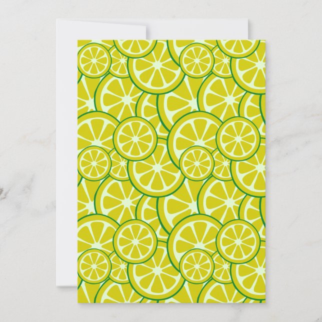 Invitation Tranche de citron fruit citrique Art jaune citron  (Devant)