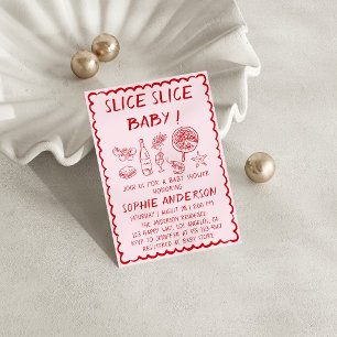 Invitation Tranche de nourriture italienne Bébé Pizza Baby Sh