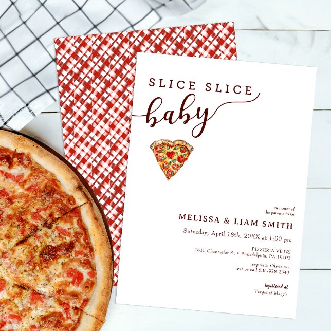 Invitation Trancher Couples bébé Couples Baby shower de pizza (Slice Slice Baby Pizza Baby Shower Invitation)