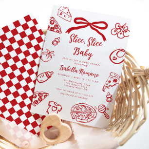 Invitation Trancher Trancher Bébé Fête Pizza Bébé Arc Bébé Sh