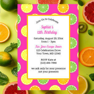 Invitation Tranches d'agrumes Toutes les occasions Parti rose