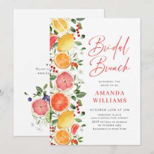 Invitation Tranches de Citron Floral Lumineux de Fête pour un