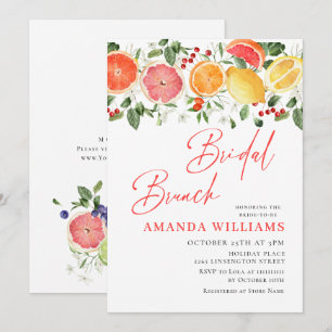 Invitation Tranches de Citron Floral Lumineux de Fête pour un