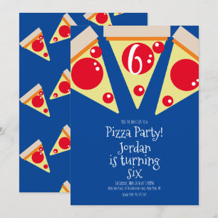Invitation Tranches de pizza géométriques décorations pour fê