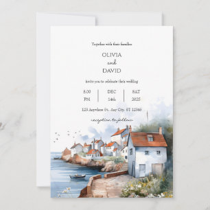 Invitation Tranquille Côte Village Cottages Mariage