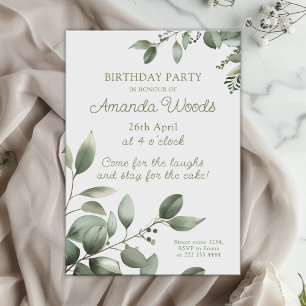 Invitation Tranquille grâce feutrée fête d'anniversaire