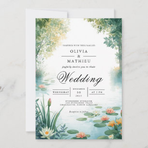 Invitation Tranquille Mariage floral Pond