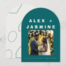 Transformative Teal Modern Arched Wedding