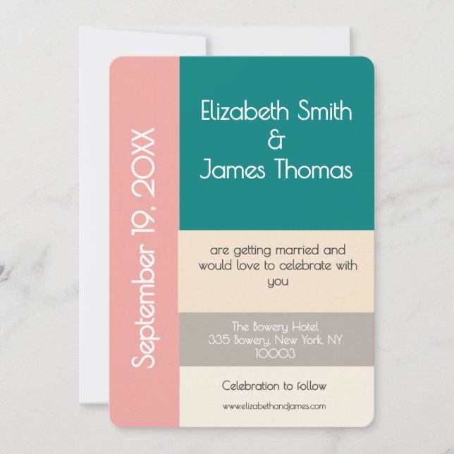 Invitation Transformative Teal Modern  Contemporary Wedding (Devant)