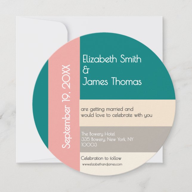 Invitation Transformative Teal Modern  Contemporary Wedding (Devant)