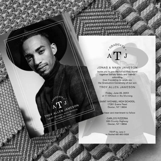 Invitation Transparence minimale élégamment moderne 2 photos (Créateur téléchargé)