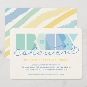 Invitation transparent moderne de baby shower de