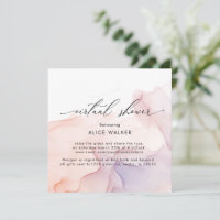 Invitation Transparent Soie Douche Virtuelle