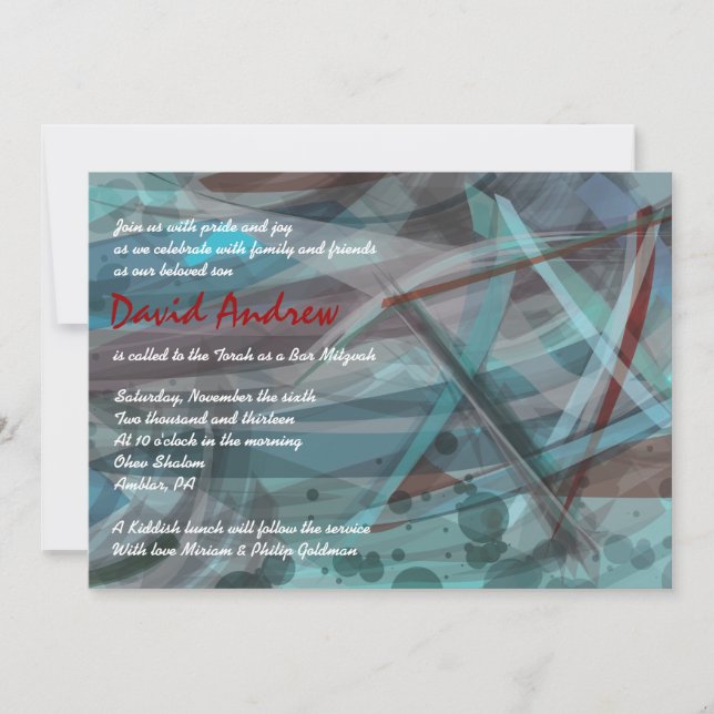 Invitation TRANSPARENTE STAR Bar Mitzvah (Devant)