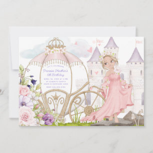 Invitation Transport royal   Blonde Princess Anniversaire