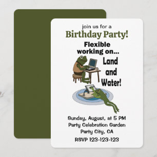 Invitation Travail Flexible Grenouille Humour de Bureau d'Ent