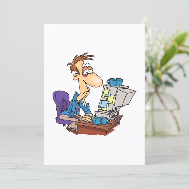 Invitation Travailleur de bureau en surmenage Funny Employé f (Créateur téléchargé)