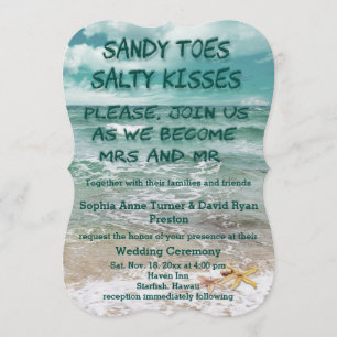 Invitation Travel Beach Destination Starfish Mariage