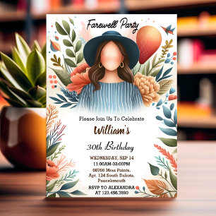 Invitation Travel Surprise Globe Adieu 30e anniversaire