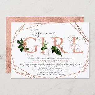 Invitation Traverser la verdure en or de It's a Girl rose
