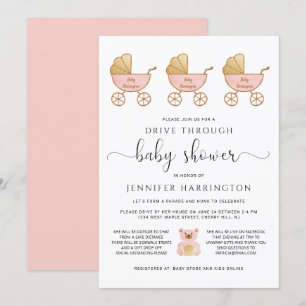 Invitation Traverser le transport de la douche pour bébés ros