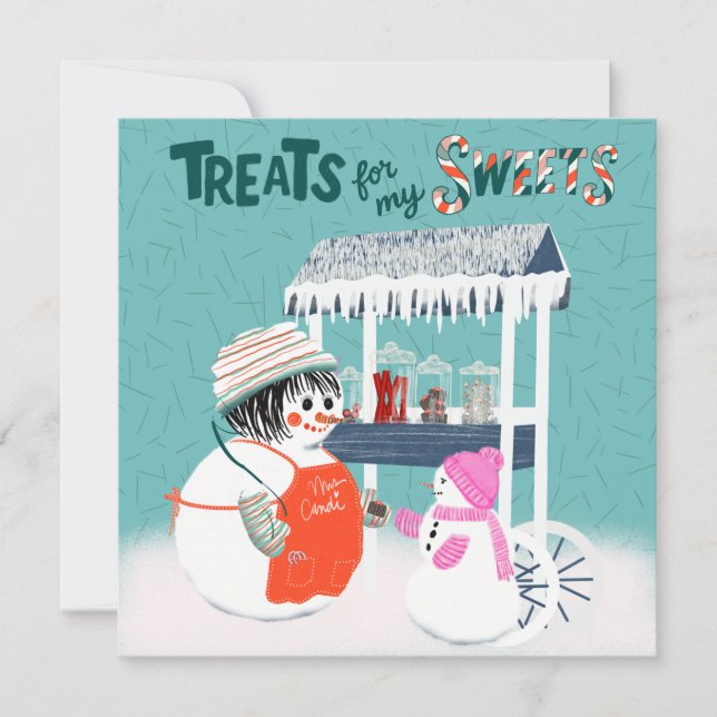 Invitation Treats For My Sweets SnowWoman and Child Holiday C (Devant)