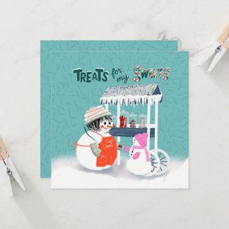 Invitation Treats For My Sweets Snowwoman Holiday Card